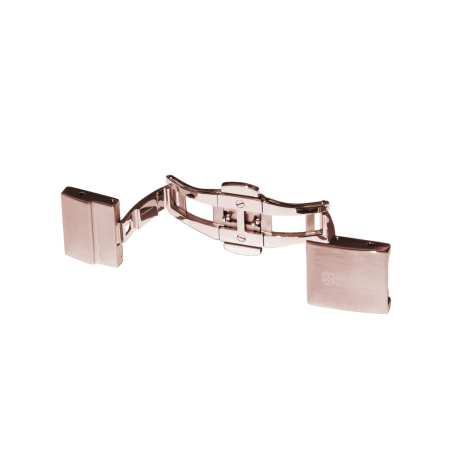Boucle déployante pour montre Suisse Edox Skydiver en PVD or rose.