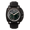 Humbert Droz HD11 Germinal en acier PVD noir et son cadran vert profond soleillé.