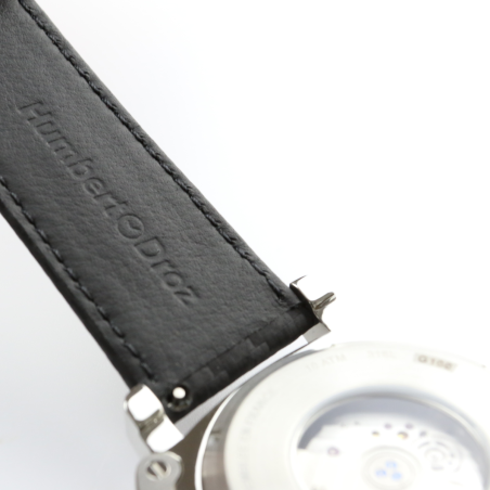 Bracelet en cuir Humbert Droz avec pompes rapides.