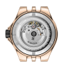 Fond de boîte transparent, avec mouvement Edox 853, finitions et décorations horlogères haut de gamme.