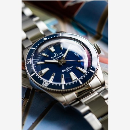 Edox Skydiver 38 Date Automatic 80131 3BUM BUIN