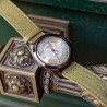 Military 01 Acier grisé & Vert kaki CT-003-A "Toile" Montre automatique Française marque Carlingue