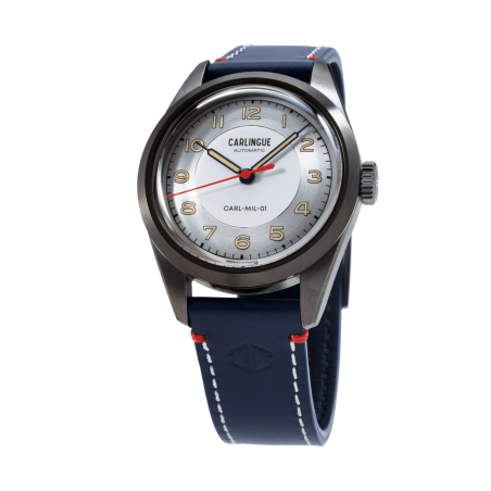 Montre automatique Carlingue avec boîtier en acier et mouvement japonais Miyota 9039.