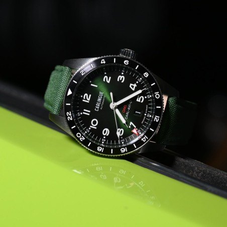 Carlingue Aviation, montre automatique avec fonction GMT et mouvement miyota  9075.