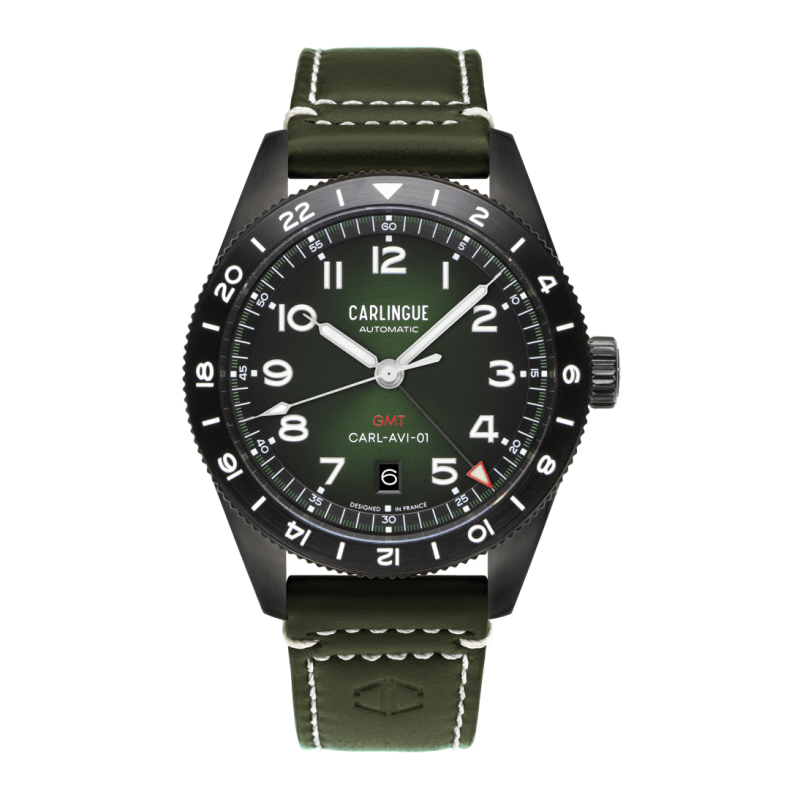Carlingue Aviation 01 Noir & Cuir Vert CT-002-A "Cuir"
