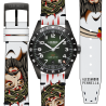 Carlingue Aviation, montre automatique avec bracelet personnalisé de l'artiste Alessandro Pennella.