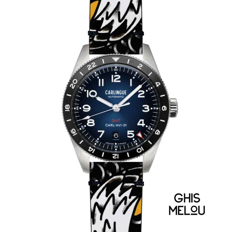 Montre automatique française Carlingue Aviation 01  Old School Eagle Tattoo