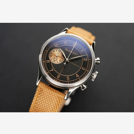 BlackCat Shaka Copper Black | French Chronograph Watch