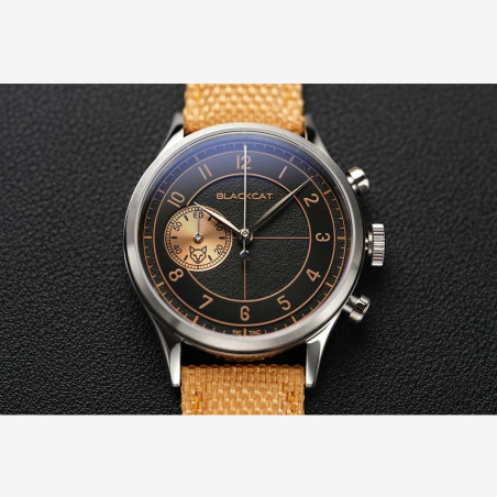 BlackCat Shaka Copper Black | French Chronograph Watch