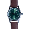 Capusson Green Heritage | French automatic watch, sunburst dial
