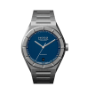 H992 H2 tout acier, cadran bleu, index discrets et date à 6h.