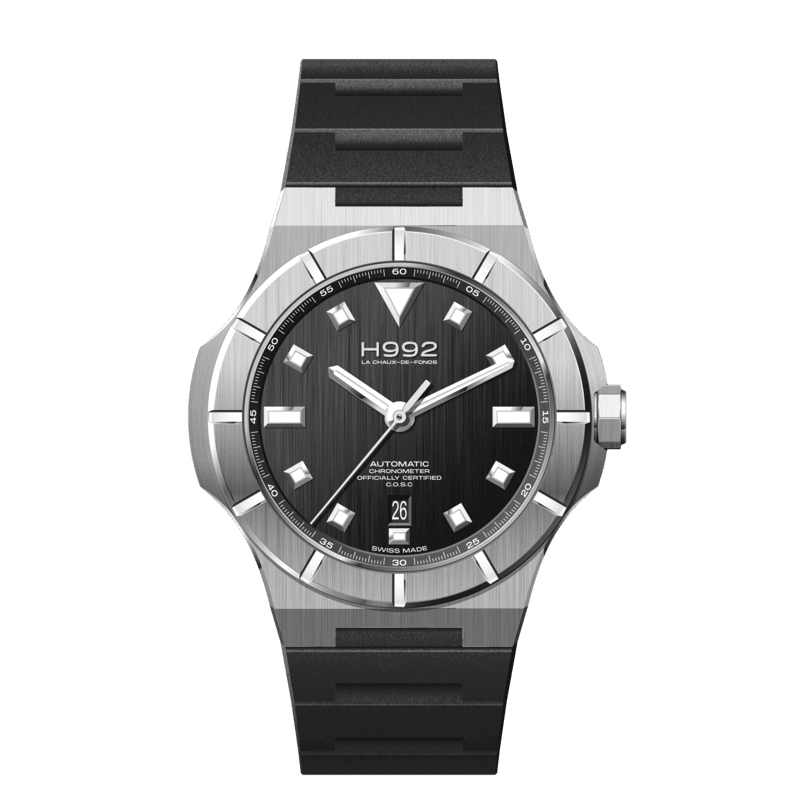Montre H992 H4 Black + Silver "caoutchouc"