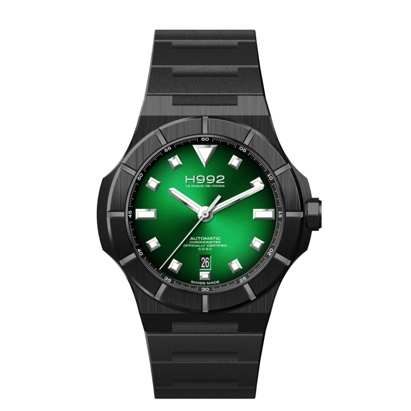 Montre H992 H4 Green + Black "caoutchouc"