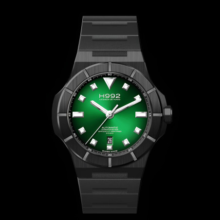 H992 H4 Green + Black "caoutchouc" | Montre automatique suisse