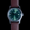 Capusson Green Heritage | French automatic watch, sunburst dial