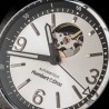Montre Française Humbert-Droz HD1 Acier cadran coeur ouvert gris argent mouvement automatique.