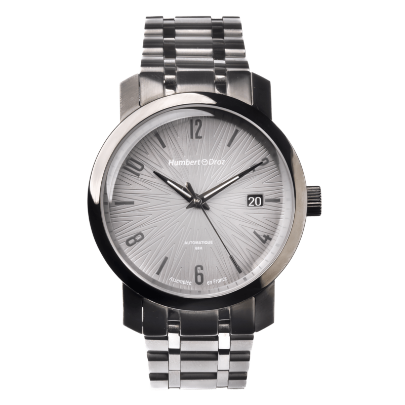 Humbert Droz HD8 Annapurna, dress watch en acier avec cadran gris.