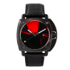 Humbert Droz HD11 Paul Kenton Amour 12, boîte intégralement noire, bracelet en cuir motif alligator et cadran noir et rouge.