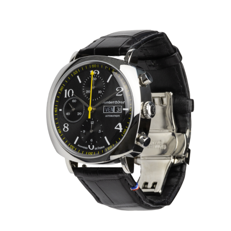 Chronographe automatique HD6.1 Eclipse et son magnifique bracelet en cuir d’alligator véritable doté d'une boucle déployante.